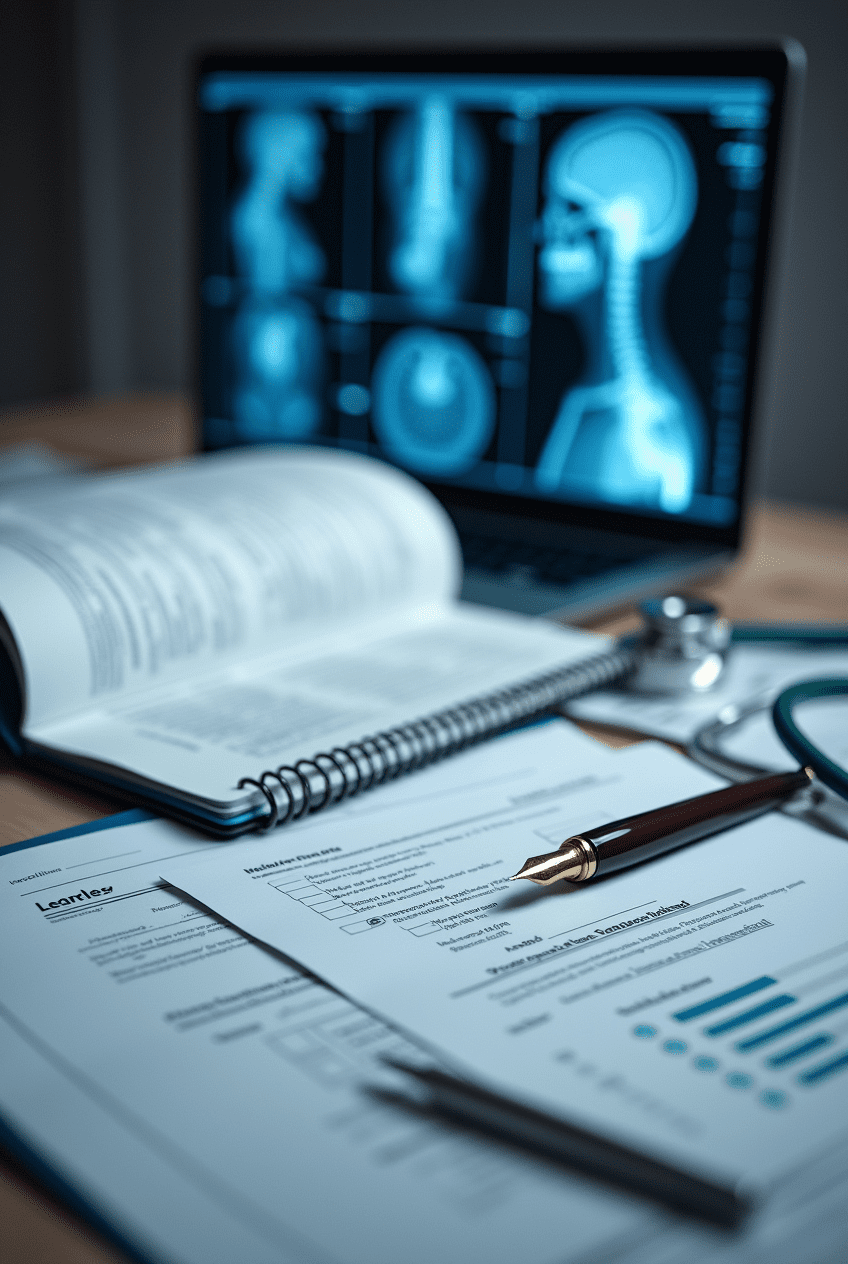 hyper realistic studio style composition of specialized medical tools and legal elements combined mwc02nat89punotcrg5c 3