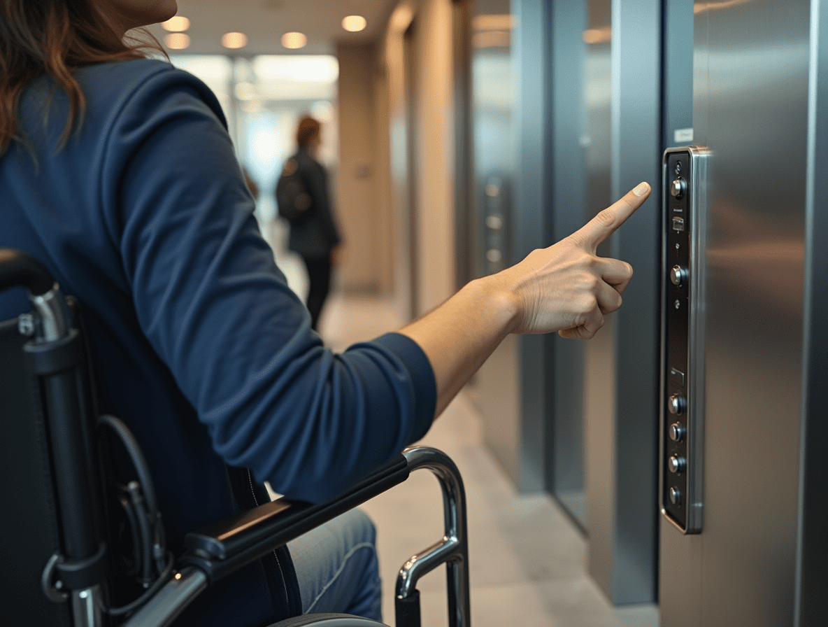 indoor accessibility scene a person seated in a modern wheelchair operating a sleek elevator lift p rr17l21n38r4bre61lxi 17 indoor accessibility scene a person seated in a modern wheelchair operating a sleek elevator lift p rr17l21n38r4bre61lxi 17