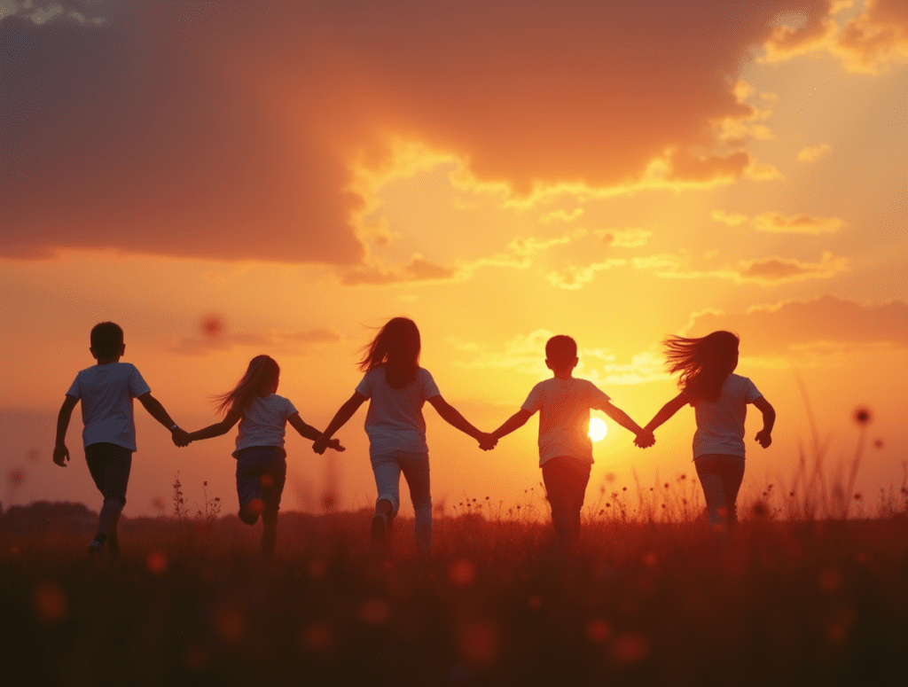ultra realistic wide angle scene of a group of children holding hands and running in a line across d2mqch58it0oqlrdrj8u 18 ultra realistic wide angle scene of a group of children holding hands and running in a line across d2mqch58it0oqlrdrj8u 18